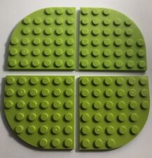 4 x Lego Spares, Part 6003, 6 x 6 Round Corner, City, excellent - Lime Green