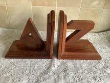 Pair of Vintage Heavy Wooden A