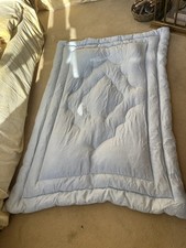 Pair Of Vintage Eiderdowns In Duck Egg Blue