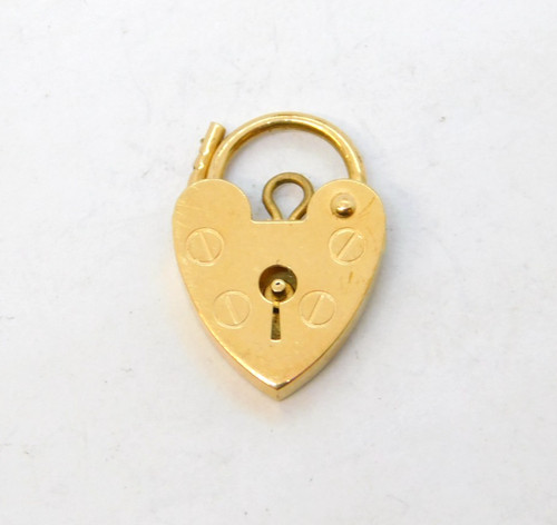 9ct yellow gold padlock heart - 9ct,