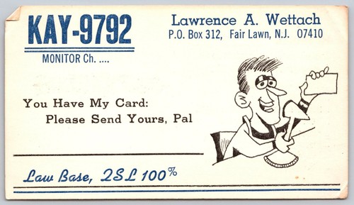Qsl card lawrence wettach fair - card,