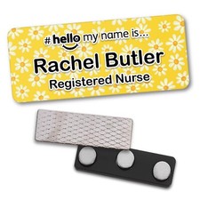 Hello Name Badge Yellow Pastel