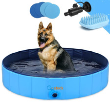 GoStock XL Dog Pool Plastic Paddling Pool Dog Swimming Pool Portable PVC Dog
