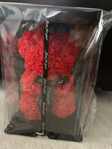 Red rose teddy bear gift - red,