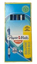 Paper Mate Pack Of 12 Inkjoy Retractable Ballpoint Pen Medium 1mm Blue S0959920