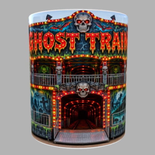 Fairground ghost train mug - ghost,