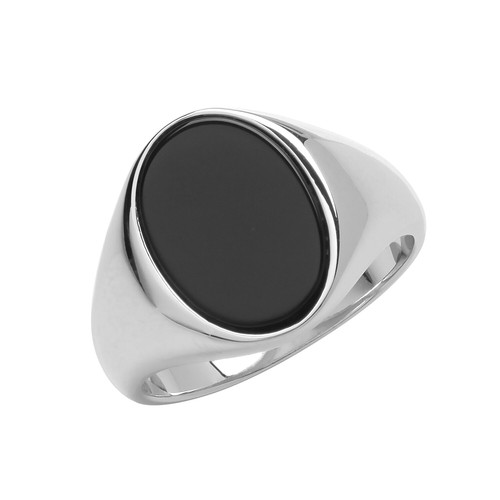 Sterling silver ring with onyx - ring,