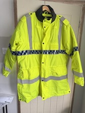 Ex Police Hi-Vis Waterproof Jacket Quilted Liner Security Riding Work Coat Grd A