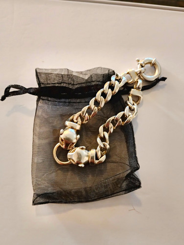 Silver curb link chain - silver,