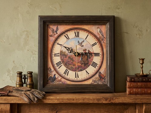Falconry wall desk clock - desk,