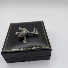 (2259) Sterling Silver 925 Marcasite Brooch Frog)