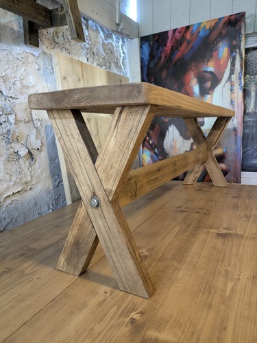 Rustic pine legs bench 150 - rustic,