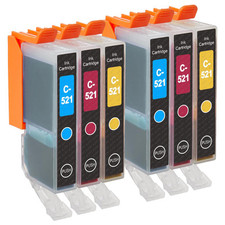 6 C/M/Y Ink Cartridges for Canon PIXMA iP3600, MP540, MP620, MP980, MX870