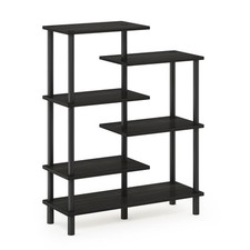 Furinno TURN-N-TUBE Storage Shelves, 6-Tier Book Shelf, Espresso