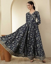 Indian Women Rayon Navy Blue