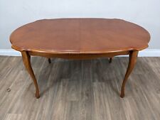 DINING TABLE Walnut Scalloped Edge Table Herringbone Tabletop Cabriole Legs