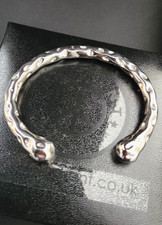 Mens Heavy Statement Steel Vintage Handmade Hammered Torque Bangle, Christmas UK