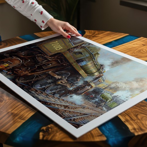 Steam locomotive artwork - steam, a3