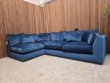 Designer Label Harrington Large LHF Corner Sofa In Midnight Velvet RRP-£3249
