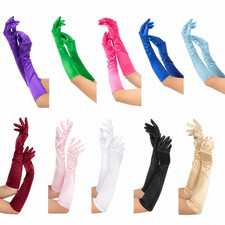 Ladies long soft stretch satin - long,