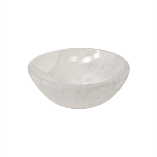 Selenite bowl round 10x3cm - selenite,