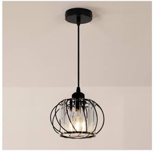 Industrial Modern Chandelier Mini Ceiling Light Pendant Crystal Glass Black E27