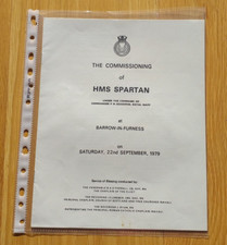 1979 HMS Spartan Submarine Service of Blessing Booklet  Complete