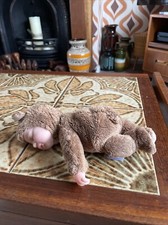 Collectable Anne Geddes Sleeping Baby Bear Brown Beanie  Soft Plush Doll Vintage