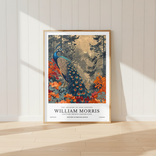 William morris peacock - morris, print