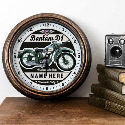 Personalised motorcycle clock - motorcycle,