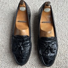 Men’s Cole Haan Crocodile Shoes Black USA 10.5 D With Wildsmith Shoe Trees