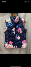 Joules Women's Blue Floral Gilet Size 14 Brand New with Tags