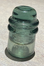 AGEE Glass Telephone Insulator - Aqua Green Vintage Very Good Condition & Colour