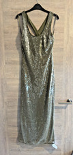 Khaki Sequin Midi Dress Womens