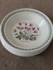 Portmeirion 1972 Botanic garden. Set of four rimmed soup bowls