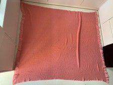 Whitney Cellular Pink Blanket 72” X 88” Extra Large Knitted Crochet Vintage