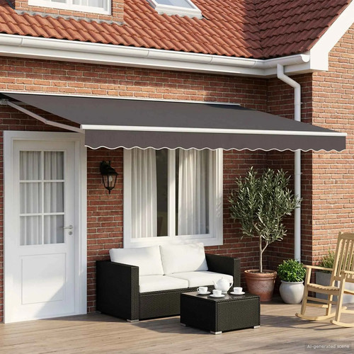 Retractable awning white - retractable,