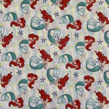 Little Mermaid Ariel Disney Princess Character Fabric Poly Cotton Fat Quarter