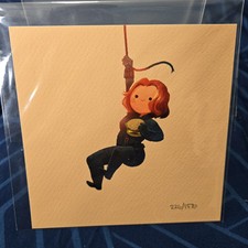 Olly Moss Black Widow Print 5x5 Marvel Avengers Pals Giclee