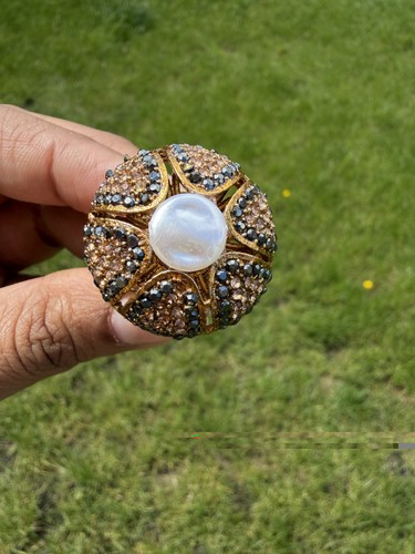 Turkish stone round big ring - turkish,