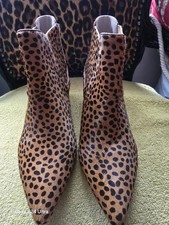 Faith Leopard Print Ankle Boots Size 6, Brand New