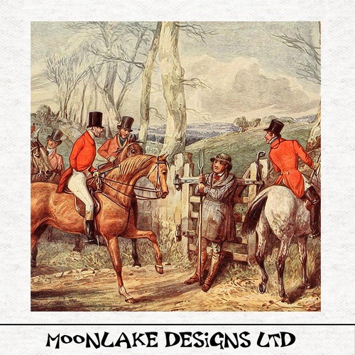 Hunting scene vintage royal - scene,,