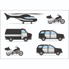 Police Vehicles Sticker Sheet