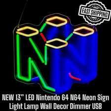NEW 13” LED Nintendo 64 N64 Neon Sign Light Lamp Wall Decor Dimmer USB FAST SHIP