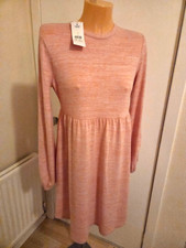 New / tag light pink jumper dress, size UK 10, George Asda, stretch long sleeve