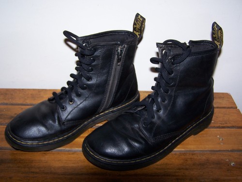 Martens black leather boots - martens,
