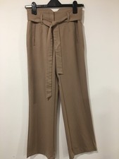 Massimo Dutti Women's Brown wide leg Trousers size waist 26 long length 34"