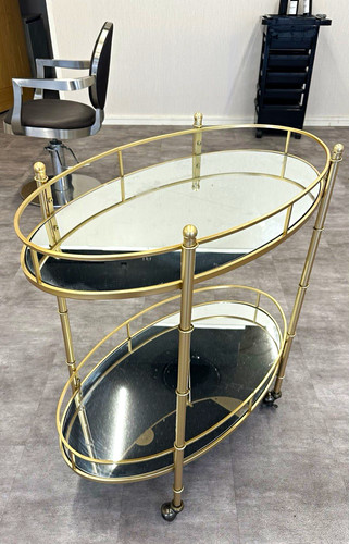 Gold mirrored oval - gold, drinks