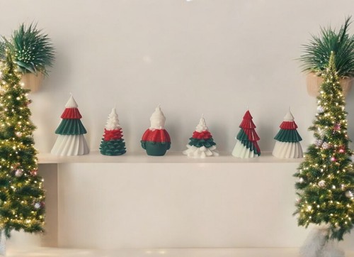 Christmas handmade candles set - handmade,