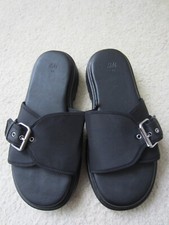 Ladies H&M Black Chunky Platform Slip on Sandals Sliders– Size UK 5